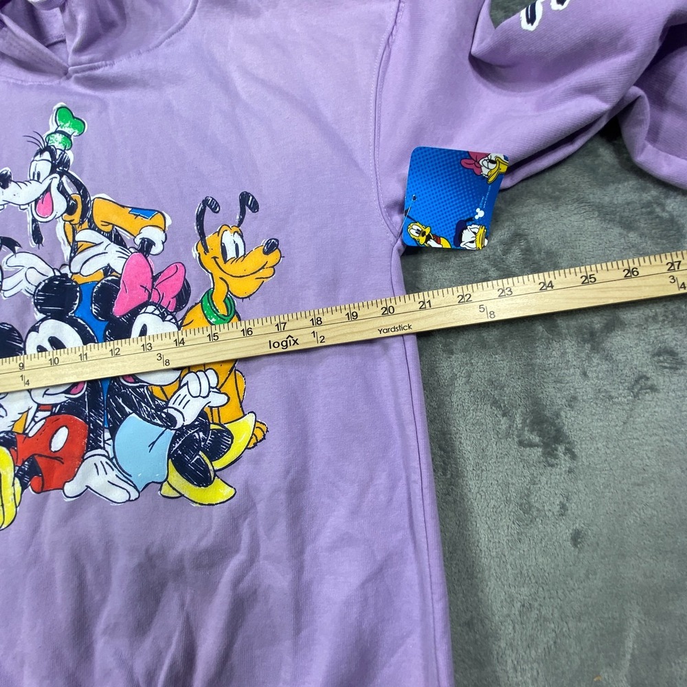 NWT Disney Mickey & Friends Hoodie Women Medium Lilac‎ Purple Long Sleeve Fleece - Picture 7 of 9